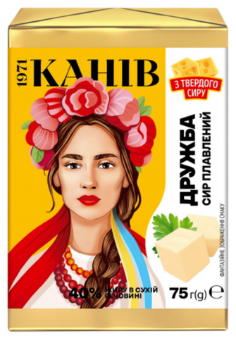 Сир плавлений Дружба 40% 75 г ТМ Канів 1971